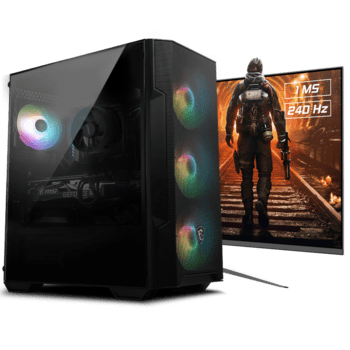 MSI RTX 3050 AMD Game PC + 25 Inch monitor